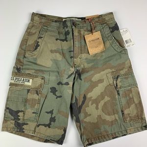 US Polo Assn. Boys Camo Cargo Shorts Sz 16